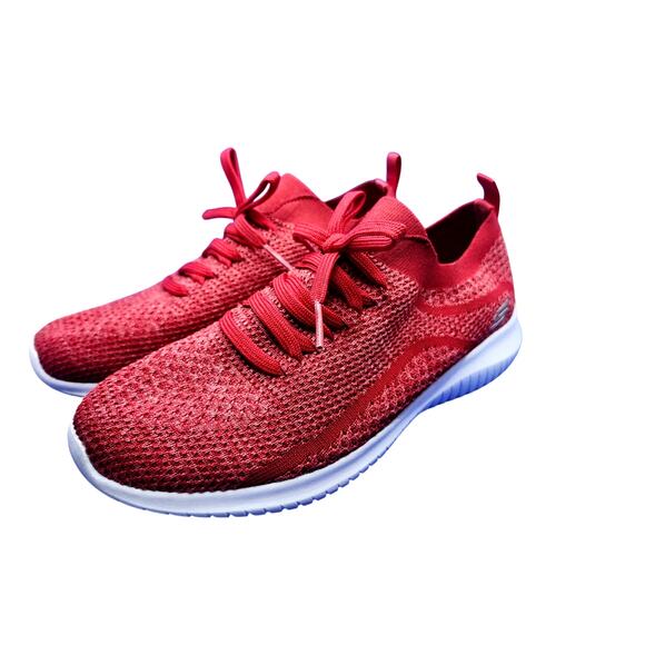 Skechers Women's Size 8.5 Red Ultra Flex SR Slip On Washable Knit Sneaker - Picture 2 of 13
